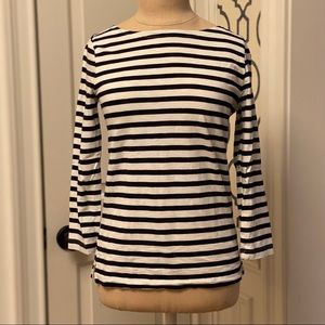 Boat Neck J. Crew Navy & White Striped Tee